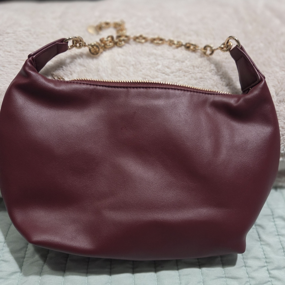 a new day Maroon Shoulder Bag with Gold Chain
